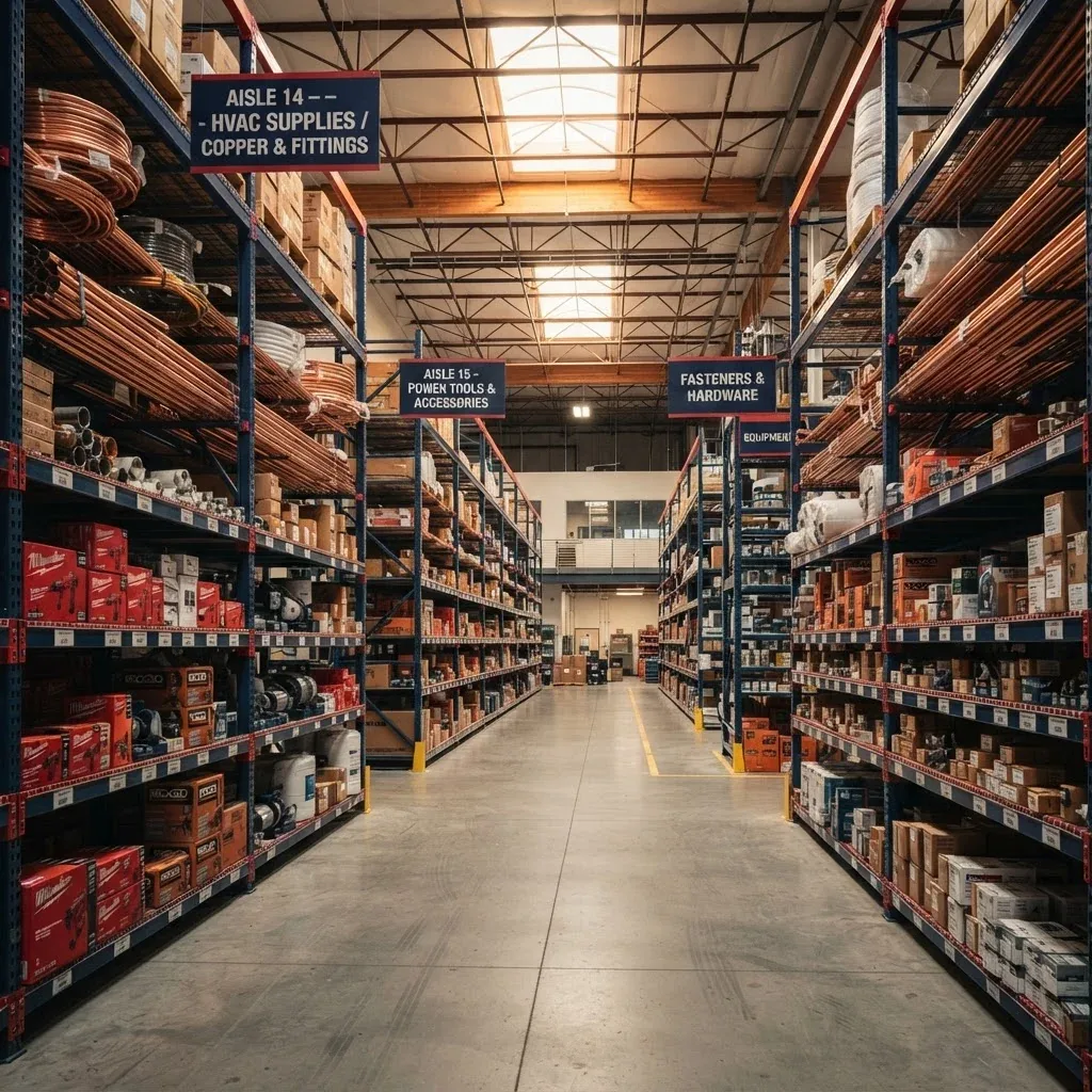 HVAC materials supplier warehouse in Kuwait